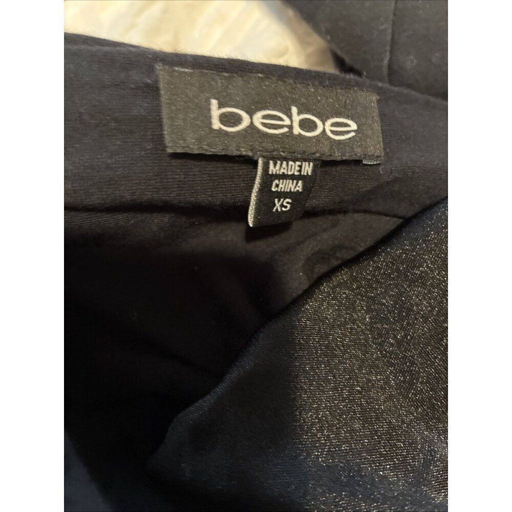 Bebe Crew Neck Solid Black Tank Maxi Dress Xs - Picture 3 of 4